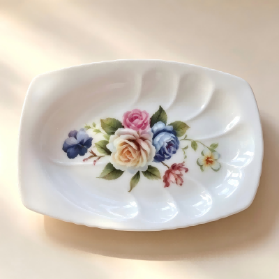 （仿瓷）1222贴花盘清新风碗碟盘餐具 200/件