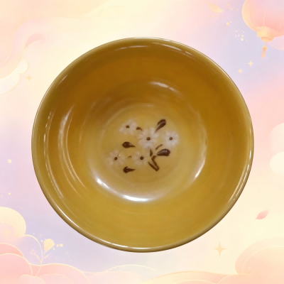 （125g仿瓷）5008黄菊碗清新风碗碟盘餐具 200/件