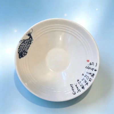 （仿瓷）709.5逍遥鱼碗清新风碗碟盘餐具 72/件