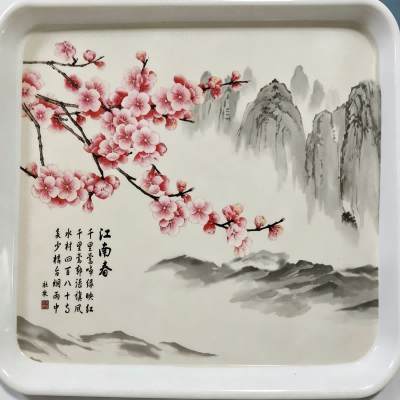 （仿瓷）6014托盘清新风餐具 60/件