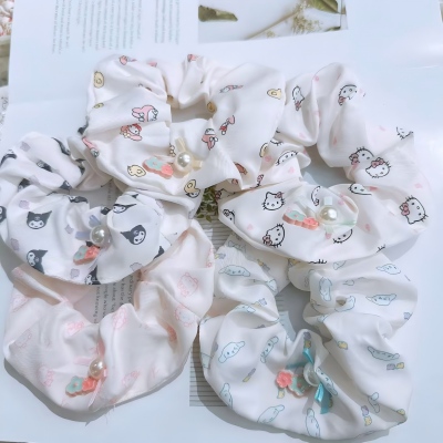 夏季甜美大肠发圈少女蕾丝碎花扎马尾头绳花边皮筋发饰