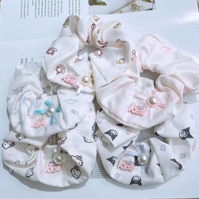 夏季甜美大肠发圈少女蕾丝碎花扎马尾头绳花边皮筋发饰